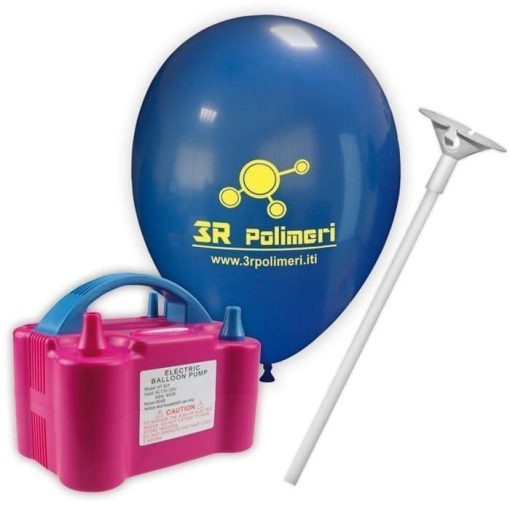 kit palloncini pubblicitari 5 500 palloncini con stampa 1 lato 500 bastoncini 1 gonfiatore elettrico