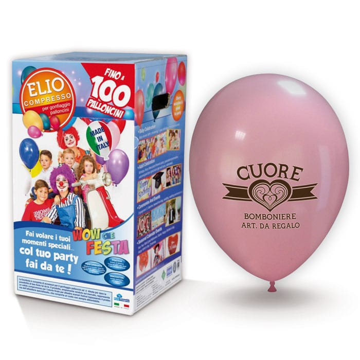 kit palloncini pubblicitari elio 1 – 100 palloncini con stampa 1 lato + 1  bombola di elio usa e getta