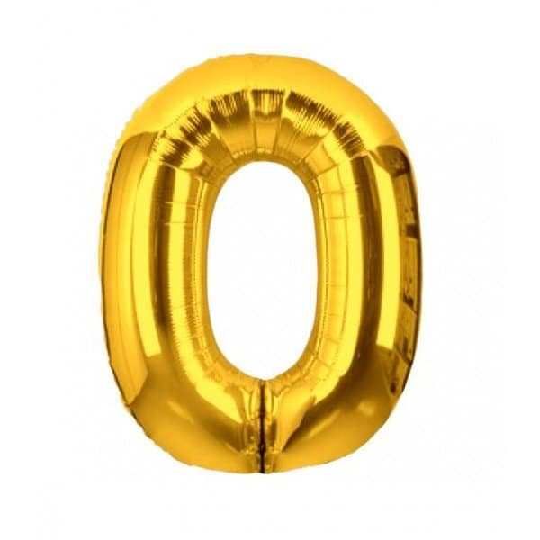 palloncino numero mylar 0 medio oro