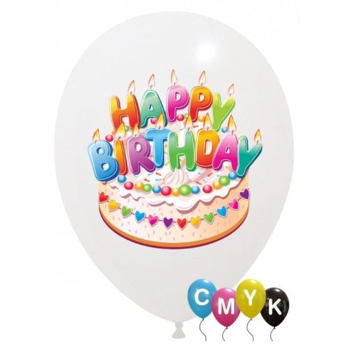 Palloncini compleanno Happy Birthday Full Color Torta CMYK