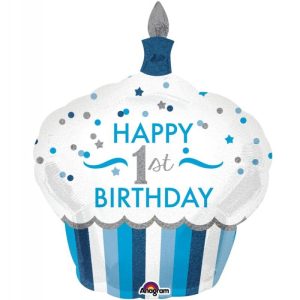 Palloncini compleanno 1st Birthday Cupcake Bimbo SuperShape (48”)