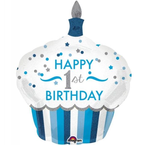 Palloncini compleanno 1st Birthday Cupcake Bimbo SuperShape 48