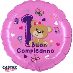 Palloncini compleanno 1° Compleanno Orsetta (18”)