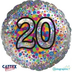 Palloncini compleanno 20 Olografico (18”)