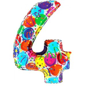 Palloni numeri grandi - Numero "4" Decorati