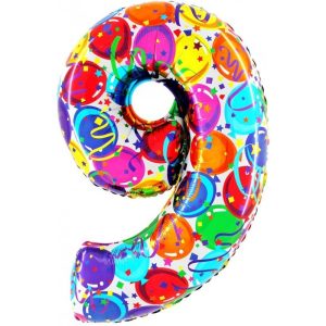 Palloni numeri grandi - Numero "9" Decorati