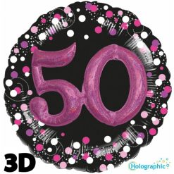 Palloncini compleanno 50 Compleanno Scintillante Multi-Balloon Rosa (32”)
