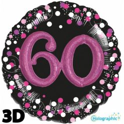 Palloncini compleanno 60 Compleanno Scintillante Multi-Balloon Rosa (32”)