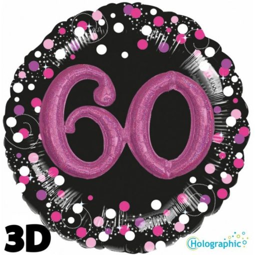 Palloncini compleanno 60 Compleanno Scintillante Multi Balloon Rosa 32