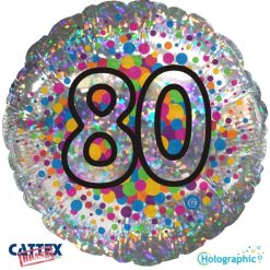 Palloncini compleanno 80 Olografico (18”)