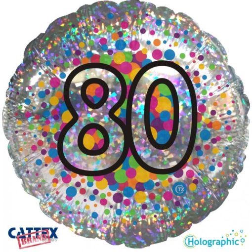 Palloncini compleanno 80 Olografico 18