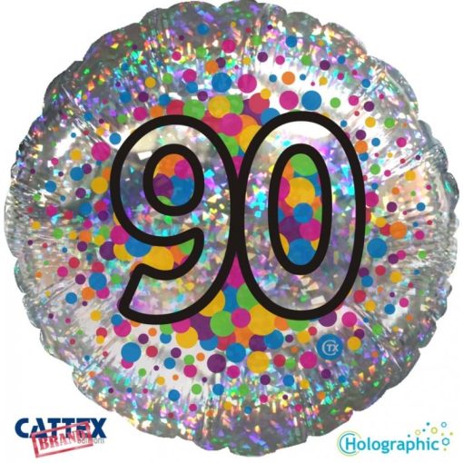 Palloncini compleanno 90 Olografico 18