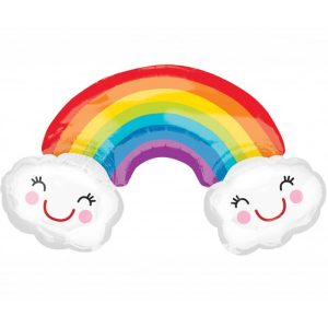 Palloncini mylar vari Arcobaleno con Nuvole (37")