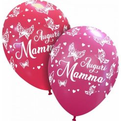 Palloncini stampa globo - auguri mamma farfalle