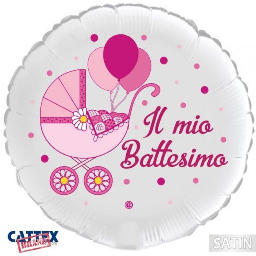 Palloncini mylar religiosi Battesimo Bimba Carrozzina 18