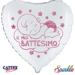 Palloncini mylar religiosi Battesimo Bimba Sparkle (18”)