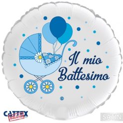 Palloncini mylar religiosi Battesimo Bimbo Carrozzina (18”)