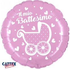 Palloncini mylar religiosi Battesimo Carrozzina Bimba (18”)