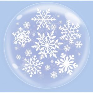 Palloncini natalizi - bubble party - fiocchi di neve (18”)