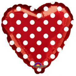 Palloncini amore - cuore rosso pois xl® (18”)