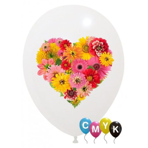 Palloncini amore cuore di fiori full color cmyk