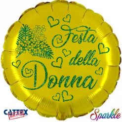 Palloncini mylar vari Festa della Donna Sparkle (18”)