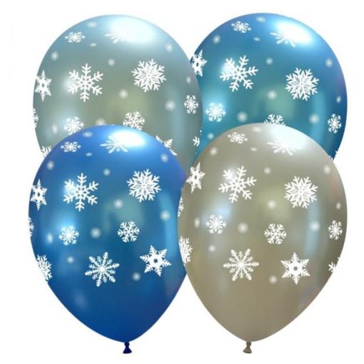 Palloncini natalizi fiocchi di neve ghiacciati