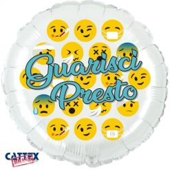 Palloncini mylar vari Guarisci Presto Emoji (18”)
