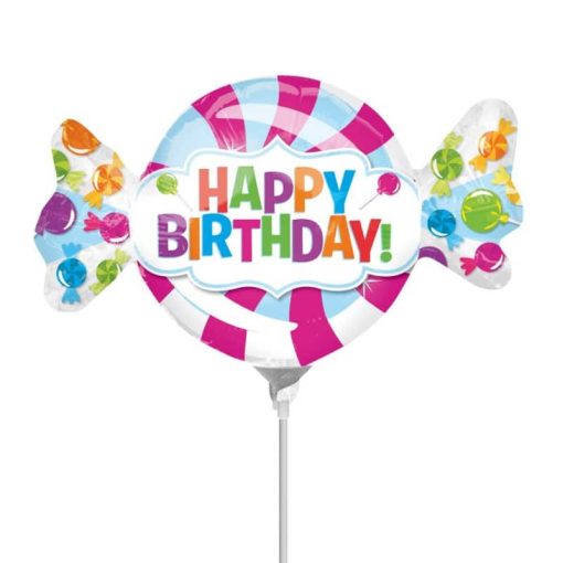 Palloncini compleanno Happy Birthday Caramella Minishape 13