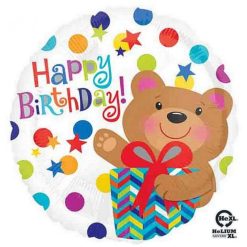 Palloncini compleanno Happy Birthday Orsetto HeXL® (18”)
