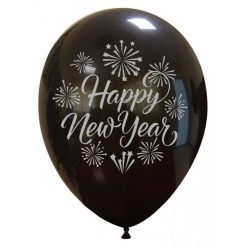 Palloncini natalizi - happy new year argentato