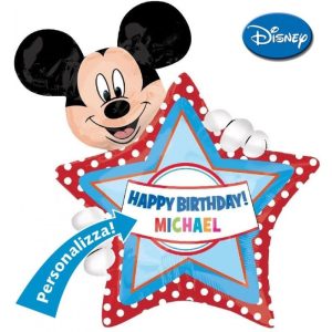 Palloncini mylar Personaggi Mickey Birthday Personalizzabile XL® SuperShapes™ (36”)