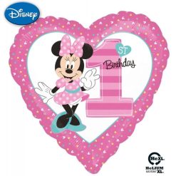 Palloncini compleanno Minnie 1st Birthday Cuore HeXL® (18”)