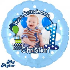 Palloncini compleanno MyMylar - 1° Compleanno Bimbo + Foto (18”)