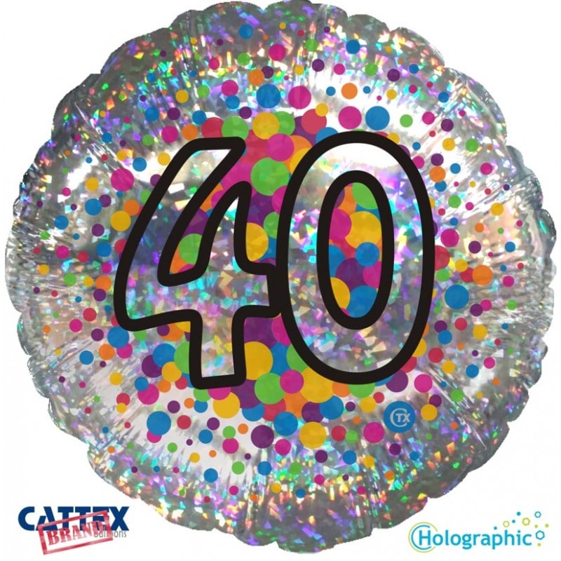 Palloncini compleanno 40 Olografico 18