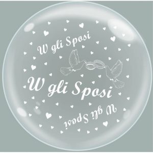 Palloncini matrimonio Bubble Party - Viva Gli Sposi (24”)