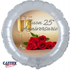 Palloncini matrimonio Buon 25° Anniversario (18”)