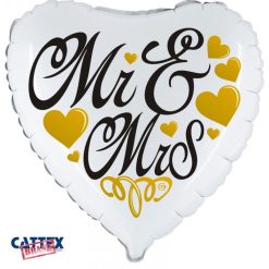 Palloncini matrimonio Mr & Mrs Cuore (18”)