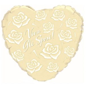 Palloncini matrimonio Viva gli Sposi Cuore XL® (18”)
