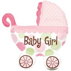 Palloncini nascita Baby Girl Carrozzina XL® SuperShapes™ (40”)