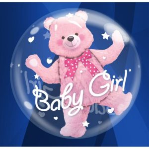 Palloncini nascita Baby Girl Double-Bubble (24”)