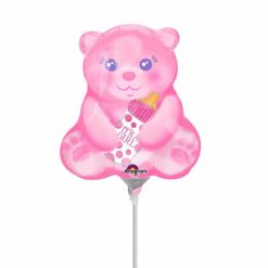 Palloncini nascita Orsetto Bimba MiniShape (9”)