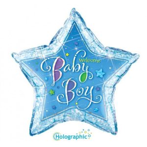 Palloncini nascita Welcome Baby Boy Stella (36”)