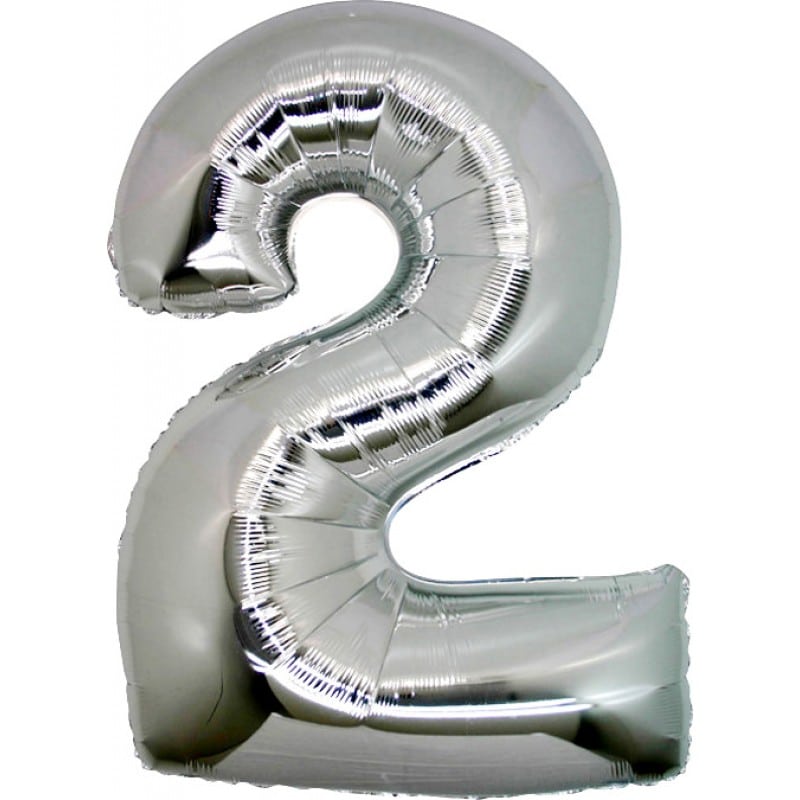 Palloncino Mylar a Forma di Numero 21 Argento 86 cm per Compleanni