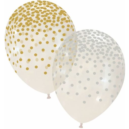 Palloncini stampa globo pioggia di coriandoli oro argento