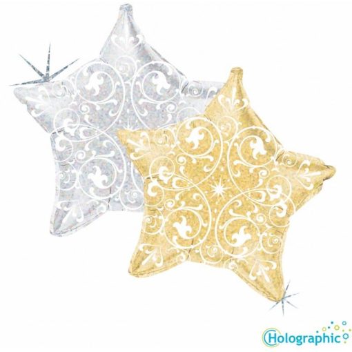 Palloncini natalizi stella olografica con filigrana 21
