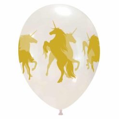 Palloncini stampa globo - unicorni (nero e trasparente)