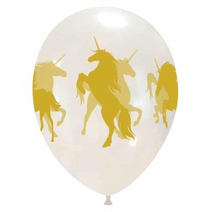 Palloncini stampa globo - unicorni (nero e trasparente)