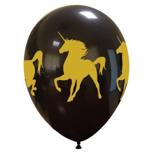 Palloncini stampa globo unicorni nero e trasparente