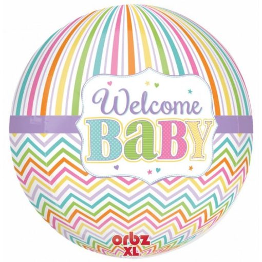Palloncini mylar Orbz Welcome Baby Orbz 16